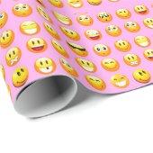 Pastellrosa Emoji Geschenkpapier (Rolleneckpunkt)