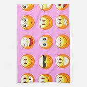 Pastellrosa Emoji Handtuch (Vertikal)