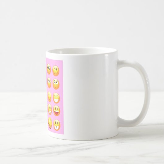 Pastellrosa Emoji Kaffeetasse (Rechts)