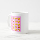 Pastellrosa Emoji Kaffeetasse (Vorderseite Links)