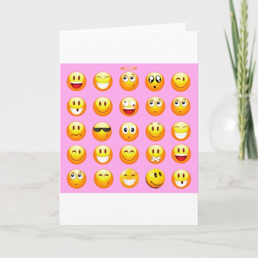 Pastellrosa Emoji Karte (Vorderseite)