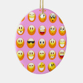 Pastellrosa Emoji Keramik Ornament (Rechts)