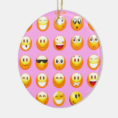 Pastellrosa Emoji Keramik Ornament (Links)