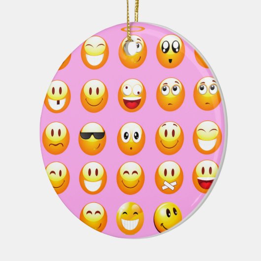 Pastellrosa Emoji Keramik Ornament (Links)