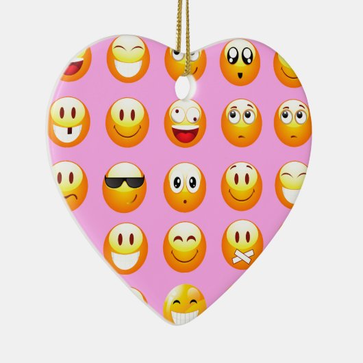 Pastellrosa Emoji Keramik Ornament (Rechts)