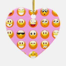 Pastellrosa Emoji Keramik Ornament