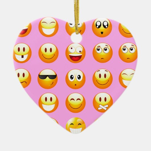 Pastellrosa Emoji Keramik Ornament (Vorne)