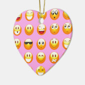 Pastellrosa Emoji Keramik Ornament (Links)
