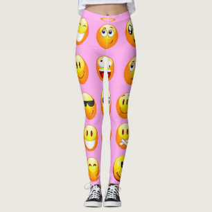 pastellrosa Emoji-Leggings Leggings