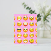 Pastellrosa Emoji Postkarte (Stehend Vorderseite)