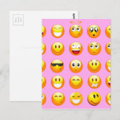 Pastellrosa Emoji Postkarte (Vorne/Hinten)