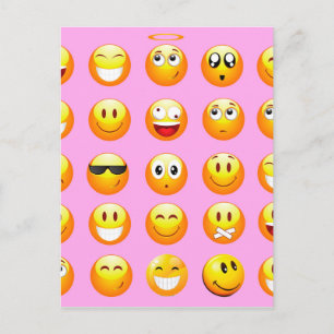 Pastellrosa Emoji Postkarte