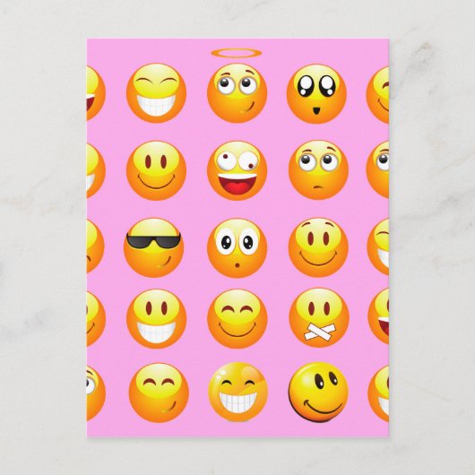 Pastellrosa Emoji Postkarte (Vorderseite)