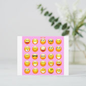 Pastellrosa Emoji Postkarte (Stehend Vorderseite)