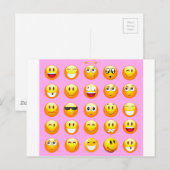 Pastellrosa Emoji Postkarte (Vorne/Hinten)