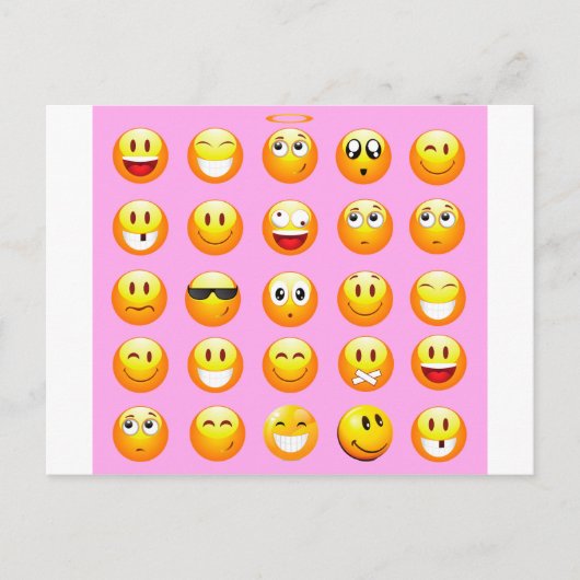 Pastellrosa Emoji Postkarte (Vorderseite)