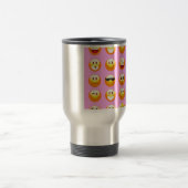 Pastellrosa Emoji Reisebecher (Mittel)