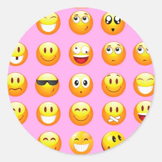 Pastellrosa Emoji Runder Aufkleber (Vorderseite)