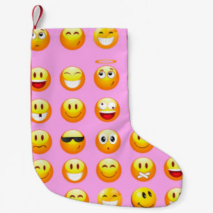 Pastellrosa Emoji Weihnachten Strumpf Kleiner Weihnachtsstrumpf