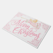 Pastellrosa Engel Weihnachten Fußmatte (Schrägansicht)
