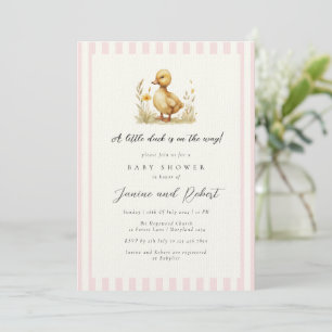 Pastellrosa Entlein ist auf dem Weg Baby Shower Einladung