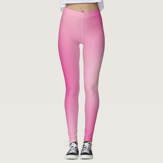 Pastellrosa Farben Abstrakt Blur Gradient Ombre Leggings (Vorderseite)