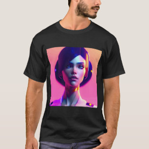 Pastellrosa Farben Multicolor Dynamische Frau Oran T-Shirt