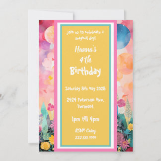 Pastellrosa Farbenfrohe zauberhafte Burg Einladung