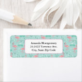 Pastellrosa Flamingos Grünes Muster (Insitu)