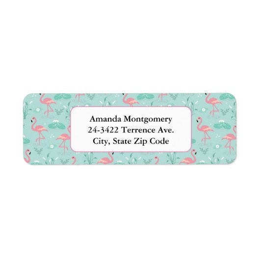 Pastellrosa Flamingos Grünes Muster (Vorne)