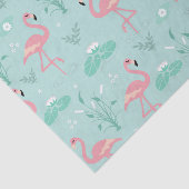 Pastellrosa Flamingos Grünes Muster Seidenpapier (Ausschnitt)