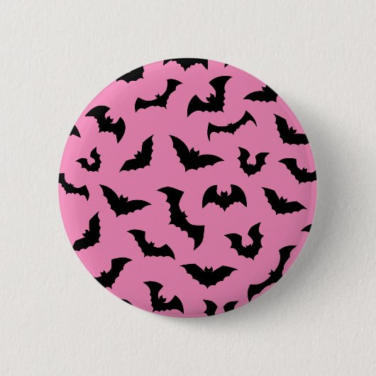 Pastellrosa Fledermaus Button (Vorderseite)