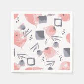 Pastellrosa florale abstrakte Papiertücher, modern Serviette (Vorderseite)