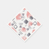 Pastellrosa florale abstrakte Papiertücher, modern Serviette (Ecke)