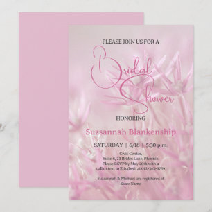 Pastellrosa florale Hochzeitsdusche-Hintergrund Einladung
