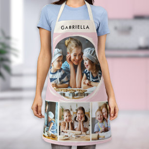 Pastellrosa-Fotocollage Personalisierte Küche Schürze