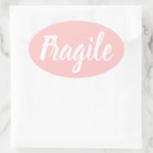 Pastellrosa fragile moderne, moderne Unternehmen Ovaler Aufkleber (Tasche)
