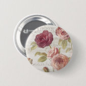 Pastellrosa-Franzose-Rosen Button (Vorne & Hinten)