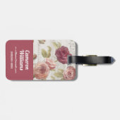 Pastellrosa-Franzose-Rosen Gepäckanhänger (Rückseite horizontal)