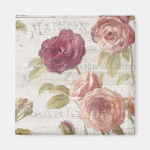 Pastellrosa-Franzose-Rosen Magnet