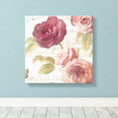 Pastellrosa Französische Rose Leinwanddruck (Insitu (Holzboden))