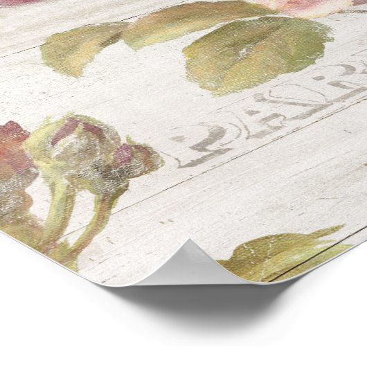 Pastellrosa Französische Rose Poster (Ecke)