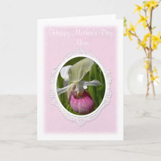 Pastellrosa Frauenkarte Slipper Grußkarte Karte (Gelbe Blume)