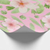 Pastellrosa Frühlingsblumenmuster Geschenkpapier (Ecke)