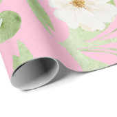 Pastellrosa Frühlingsblumenmuster Geschenkpapier (Rolleneckpunkt)