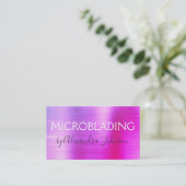 Pastellrosa, gebürstetes Metall Visitenkarte (Stehend Vorderseite)