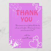 Pastellrosa Geburtstagskarten Dankeskarte (Vorne/Hinten)