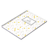 Pastellrosa Gelbes Konfetti Muster Personalisiert Notizblock (Linke Seite)