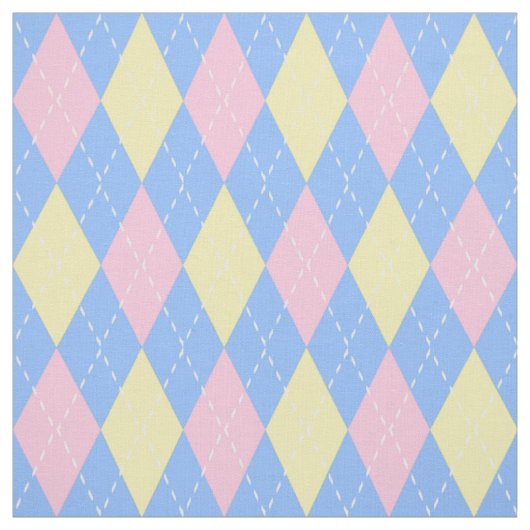 Pastellrosa Gelbes Raute-Muster Stoff (Muster)