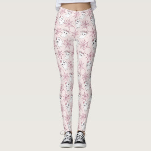 Pastellrosa Gespenst-Halloween Kawaii-Muster Leggings